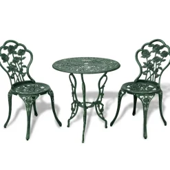 vidaXL 3-delige Bistroset gietaluminium groen