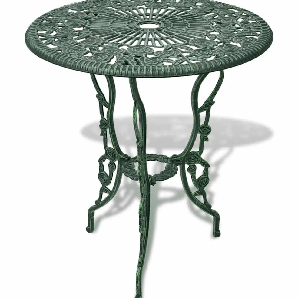 vidaXL 3-delige Bistroset gietaluminium groen