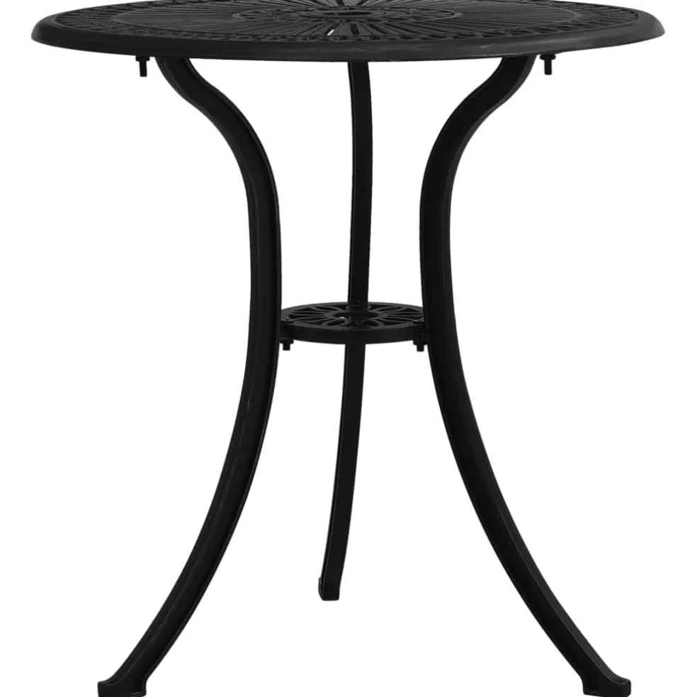 vidaXL 3-delige Bistroset gietaluminium zwart