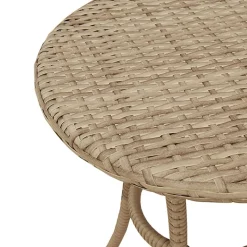 vidaXL 3-delige Bistroset met kussens poly rattan gemengd beige