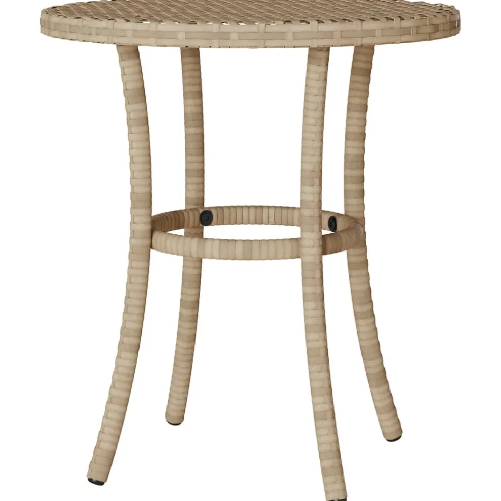 vidaXL 3-delige Bistroset met kussens poly rattan gemengd beige