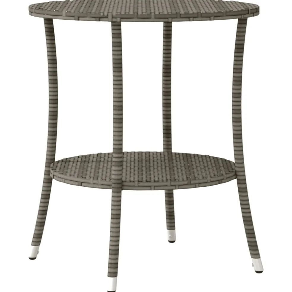 vidaXL 3-delige Bistroset met kussens poly rattan grijs