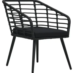 vidaXL 3-delige Bistroset poly rattan zwart