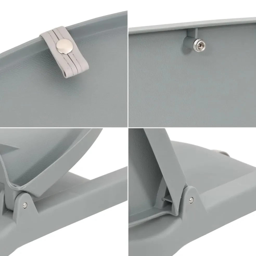 vidaXL 2-delige Bootstoelenset inklapbaar 48x51x41 cm grijs