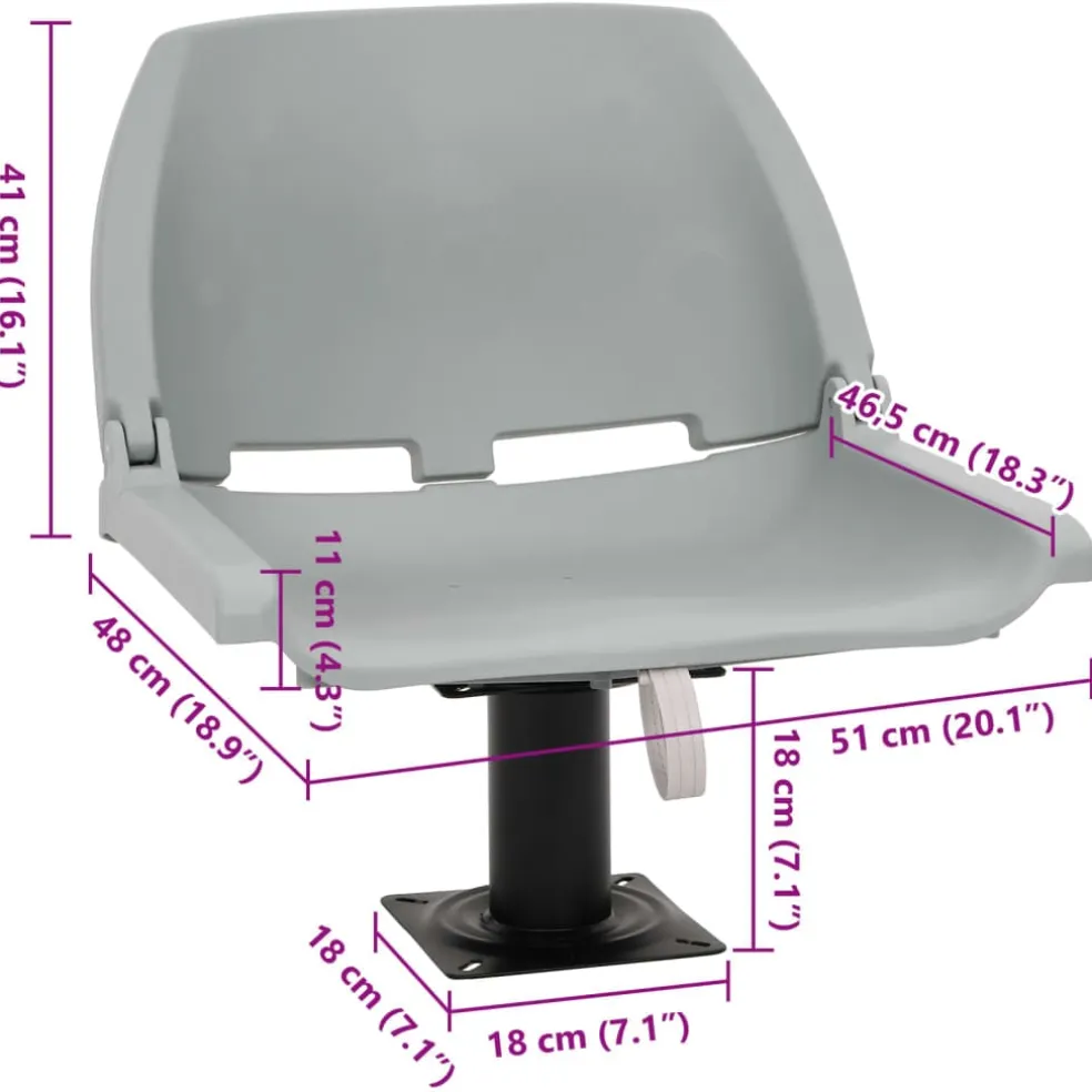 vidaXL 2-delige Bootstoelenset inklapbaar 48x51x41 cm grijs