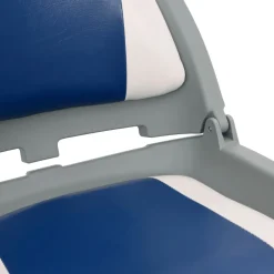 vidaXL 2-delige Bootstoelenset met blauw-witte kussens inklapbaar
