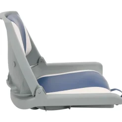 vidaXL 2-delige Bootstoelenset met blauw-witte kussens inklapbaar