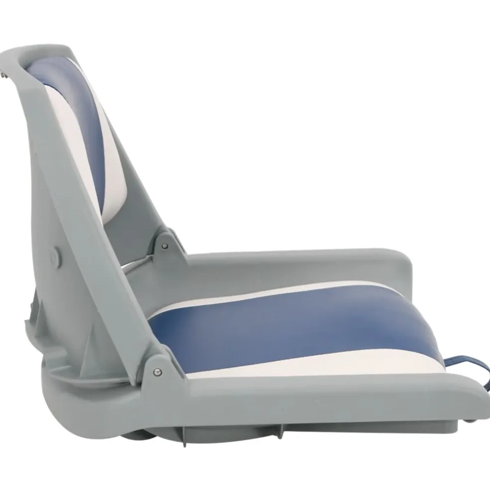 vidaXL 2-delige Bootstoelenset met blauw-witte kussens inklapbaar