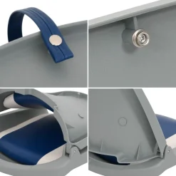 vidaXL 2-delige Bootstoelenset met blauw-witte kussens inklapbaar