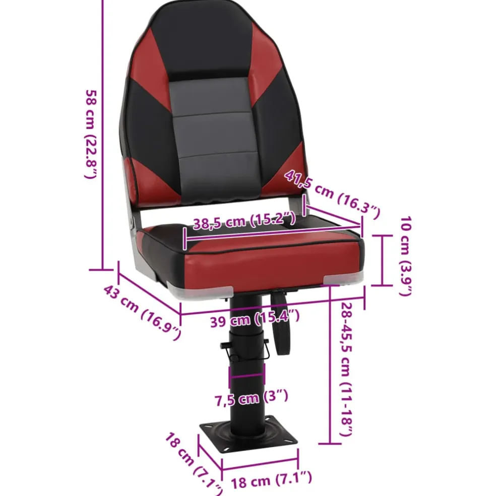 vidaXL 2-delige Bootstoelenset met hoge rugleuning inklapbaar