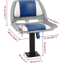 vidaXL 2-delige Bootstoelenset inklapbaar 48x51x41 cm blauw en wit