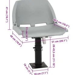 vidaXL 2-delige Bootstoelenset inklapbaar 48x51x41 cm grijs