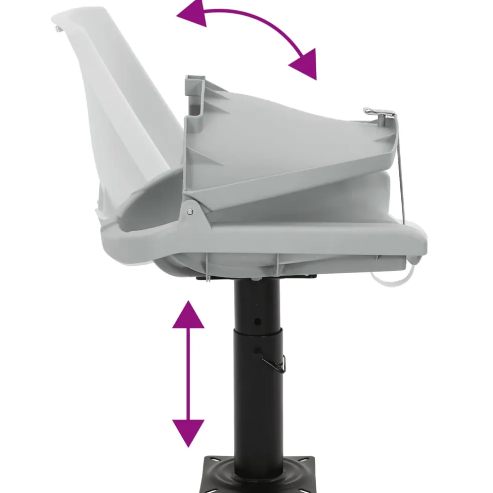 vidaXL 2-delige Bootstoelenset inklapbaar 48x51x41 cm grijs