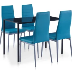 vidaXL 5-delige Eethoek blauw