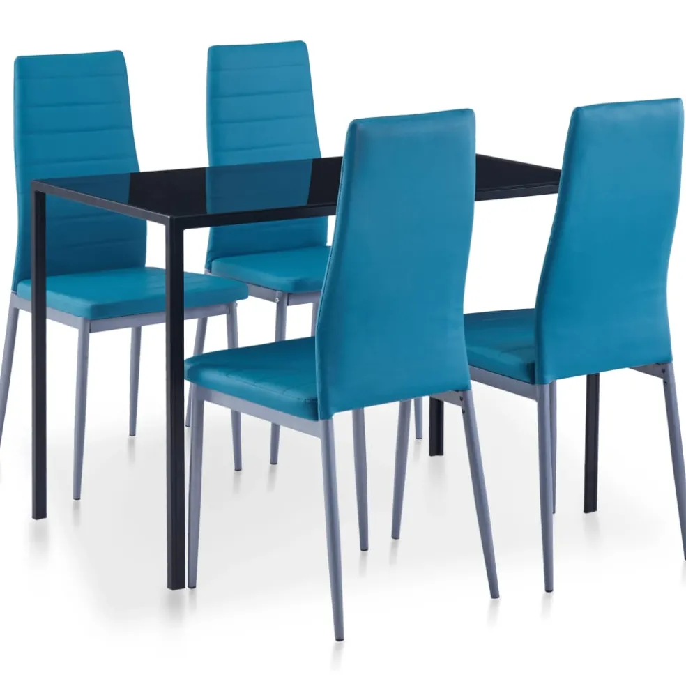 vidaXL 5-delige Eethoek blauw