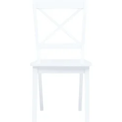 vidaXL 5-delige Eethoek massief rubberwood wit