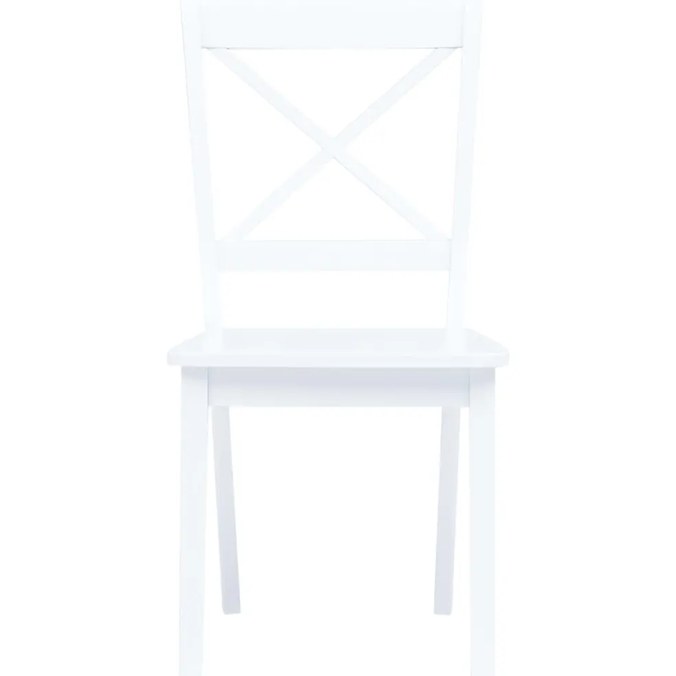 vidaXL 5-delige Eethoek massief rubberwood wit