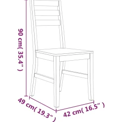 vidaXL 5-delige Eethoek massief acaciahout