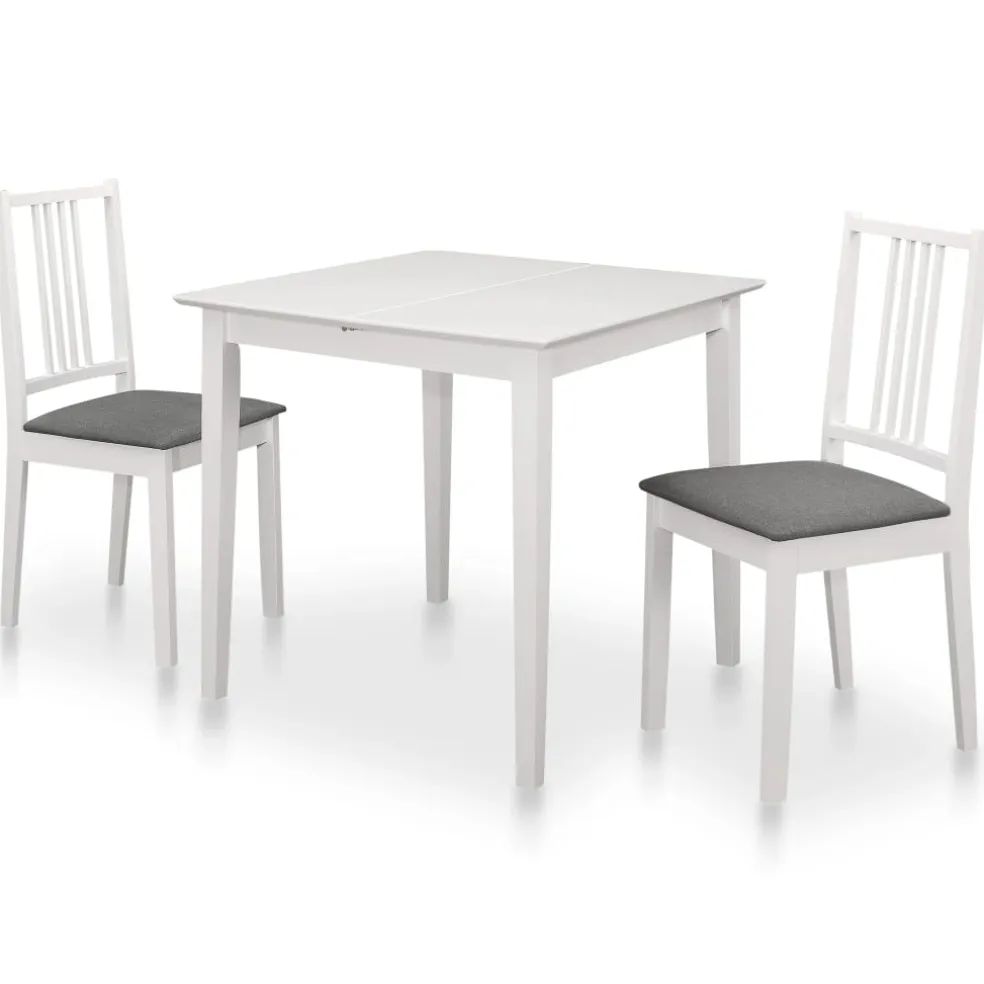 vidaXL 3-delige Eethoek MDF wit