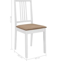 vidaXL 3-delige Eethoek MDF wit