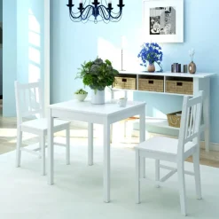 vidaXL 3-delige Eethoek wit