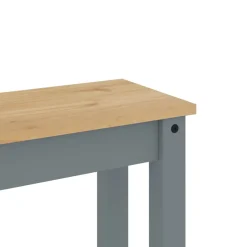 vidaXL 4-delige Eetset Panama massief grenenhout grijs