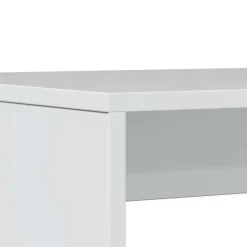 vidaXL 3-delige Eettafel en bankenset bewerkt hout hoogglans wit