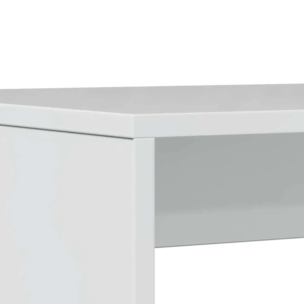 vidaXL 3-delige Eettafel en bankenset bewerkt hout hoogglans wit