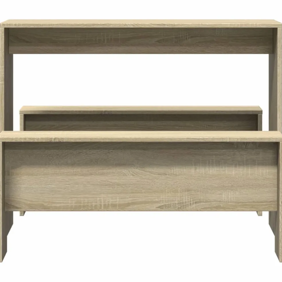 vidaXL 3-delige Eettafel en bankenset bewerkt hout sonoma eikenkleurig