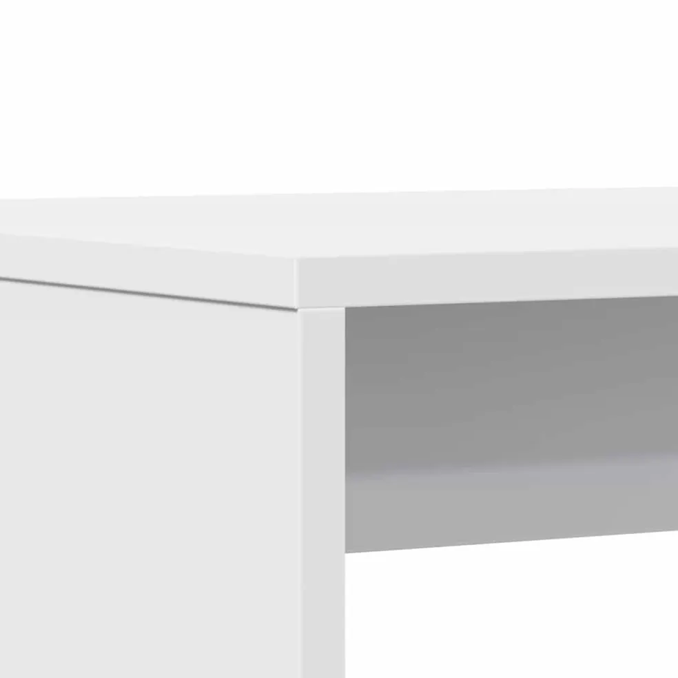 vidaXL 3-delige Eettafel en bankenset bewerkt hout wit