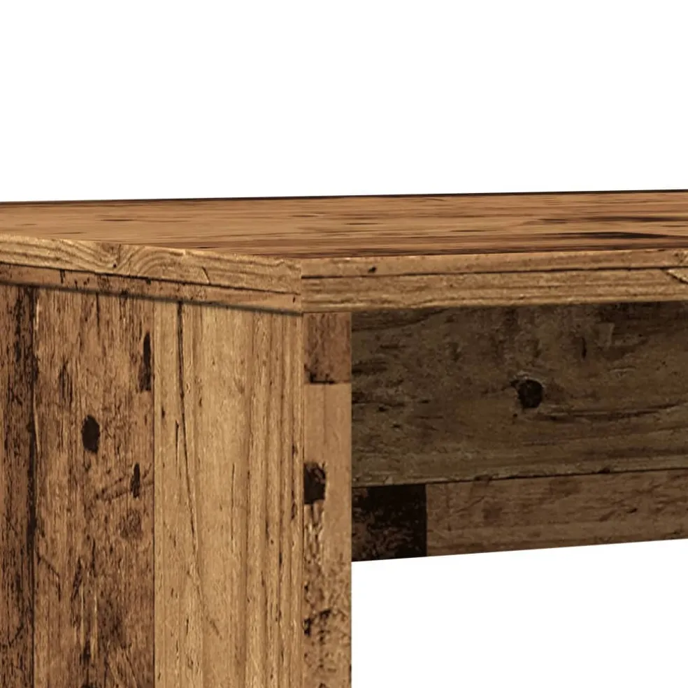 vidaXL 3-delige Eettafel en bankenset bewerkt hout oud houtkleurig