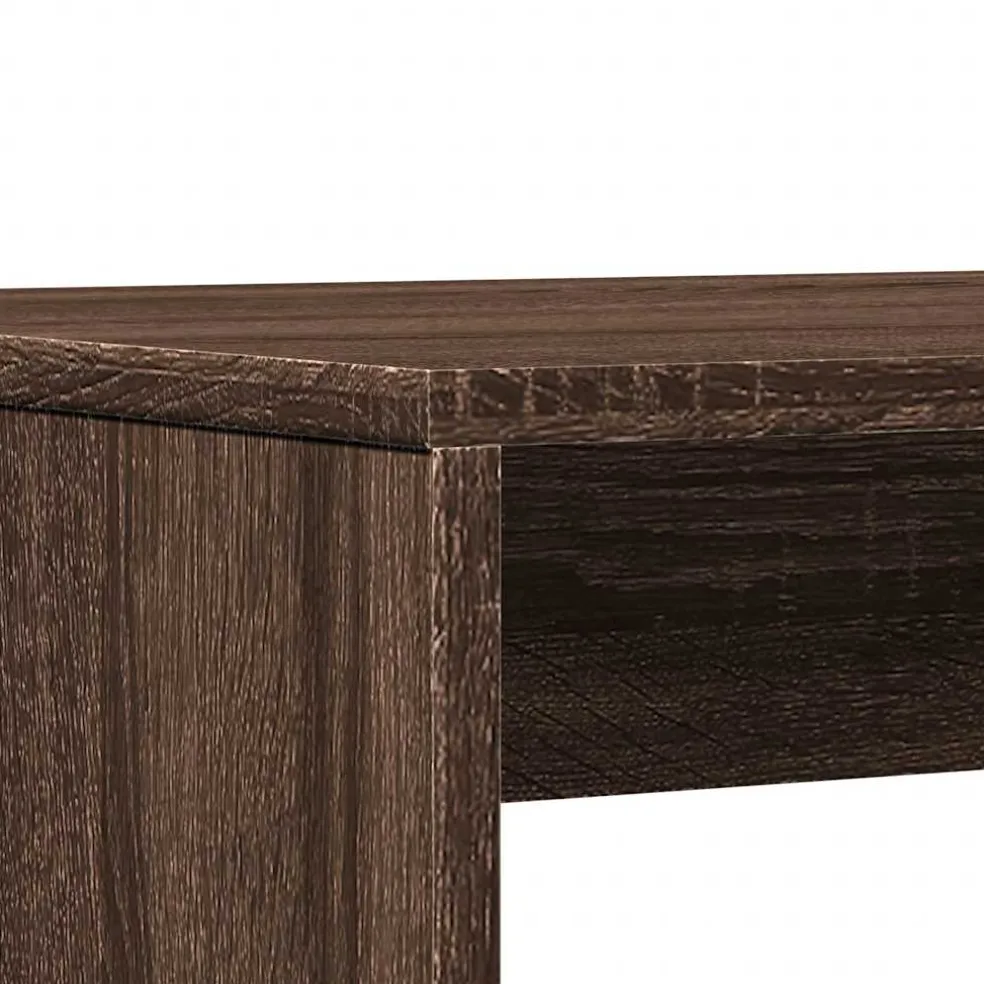 vidaXL 3-delige Eettafel en bankenset bewerkt hout bruin eikenkleur