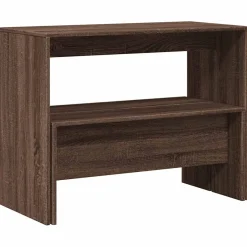 vidaXL 3-delige Eettafel en bankenset bewerkt hout bruin eikenkleur