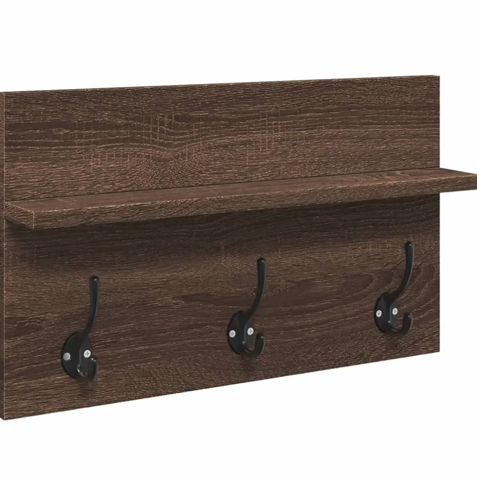 vidaXL 4-delige Garderobe set bewerkt hout bruin eikenkleurig