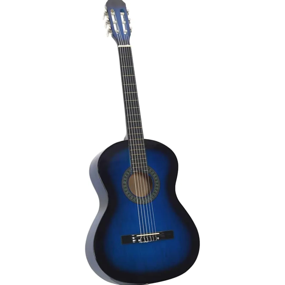 vidaXL 12-delige Gitaarset klassiek beginner 4/4 39" blauw