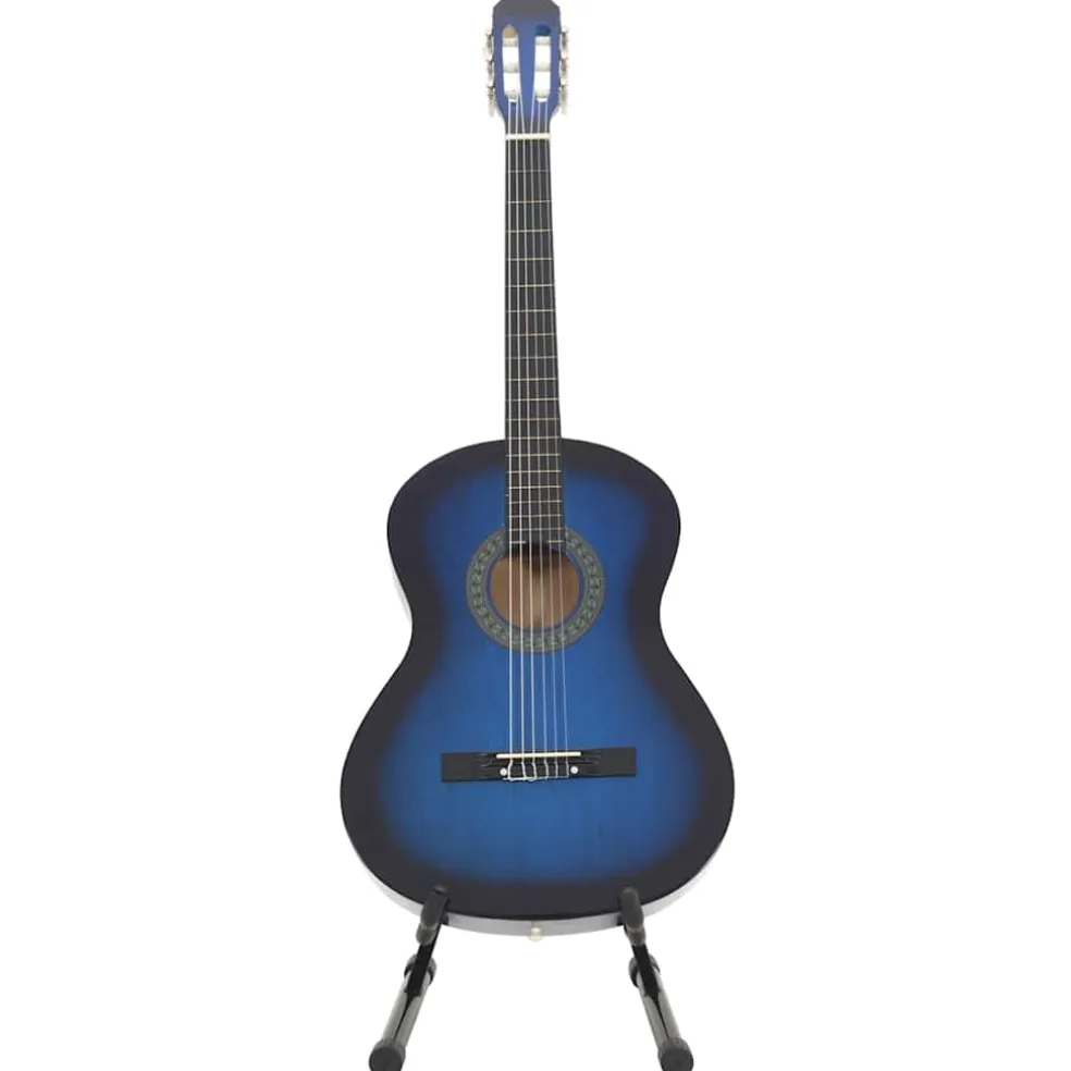 vidaXL 12-delige Gitaarset klassiek beginner 4/4 39" blauw