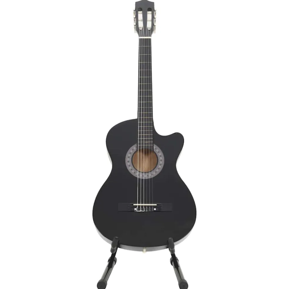vidaXL 12-delige Gitaarset met 6 snaren western klassiek 38" zwart