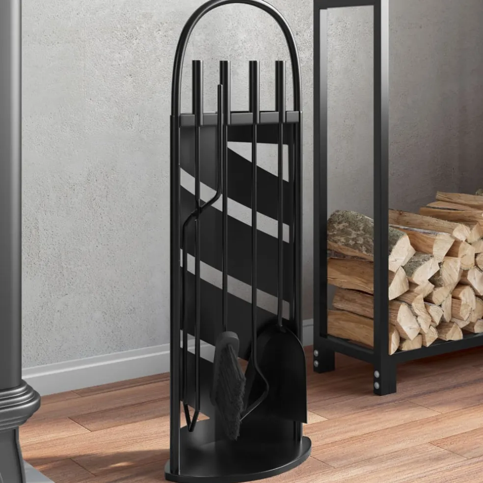 vidaXL 5-delige Haardset 23x15x66 cm staal
