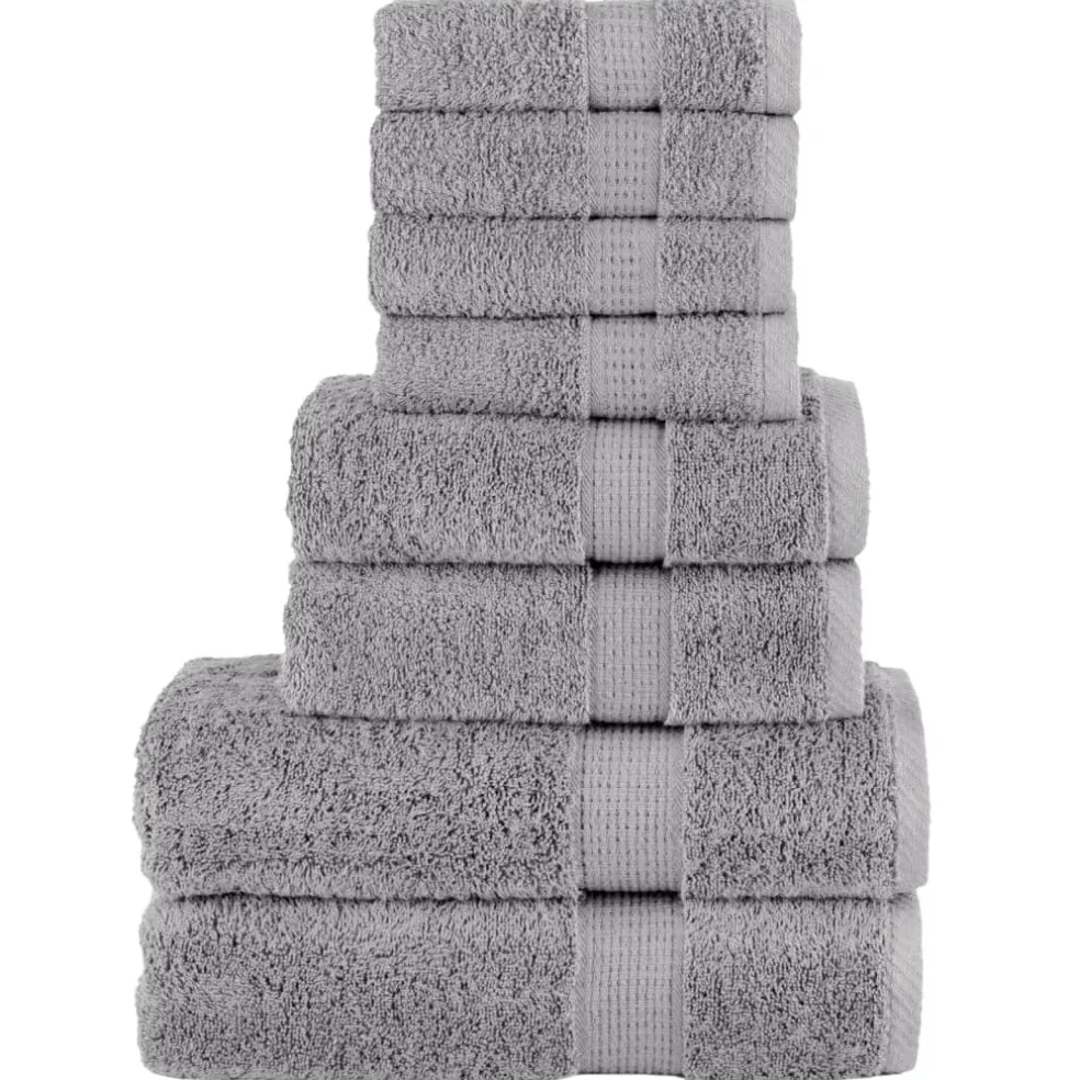 vidaXL 8-delige Handdoekenset SOLUND 600 g/m² grijs