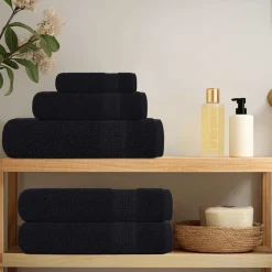 vidaXL 6-delige Handdoekenset FROGN 360 g/m² zwart