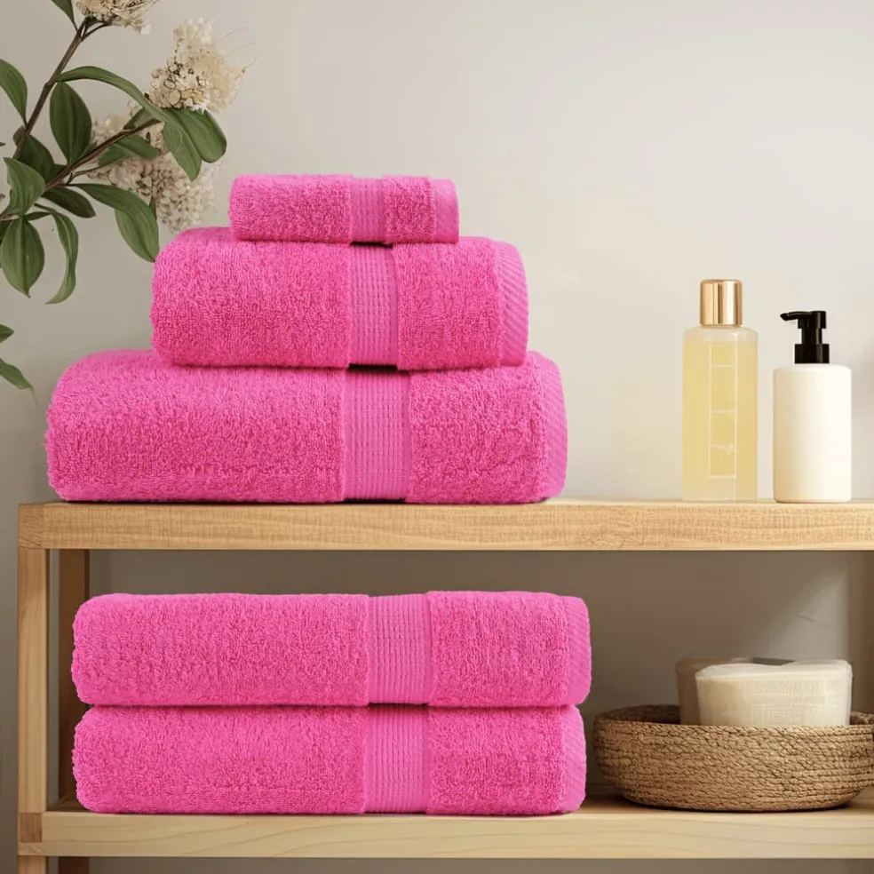 vidaXL 6-delige Handdoekenset SOLUND 600 g/m² roze