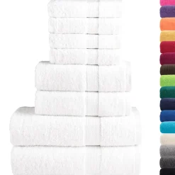 vidaXL 8-delige Handdoekenset SOLUND 600 g/m² wit