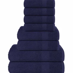 vidaXL 8-delige Handdoekenset FROGN 360 g/m² marineblauw