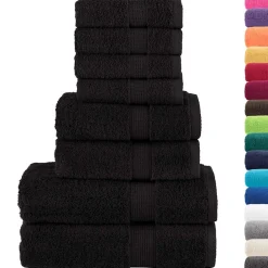 vidaXL 8-delige Handdoekenset SOLUND 600 g/m² zwart