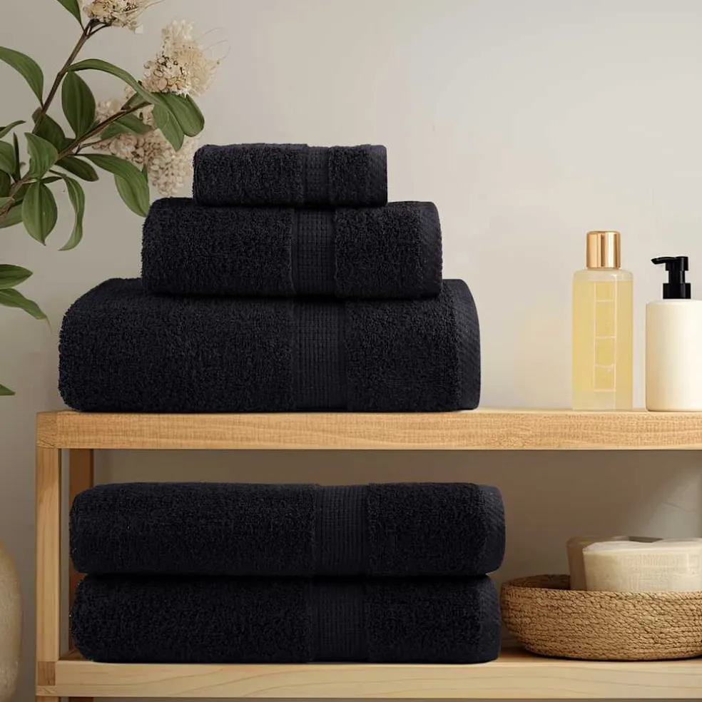 vidaXL 8-delige Handdoekenset SOLUND 600 g/m² zwart