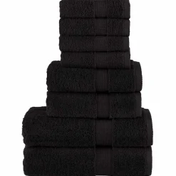 vidaXL 8-delige Handdoekenset SOLUND 600 g/m² zwart