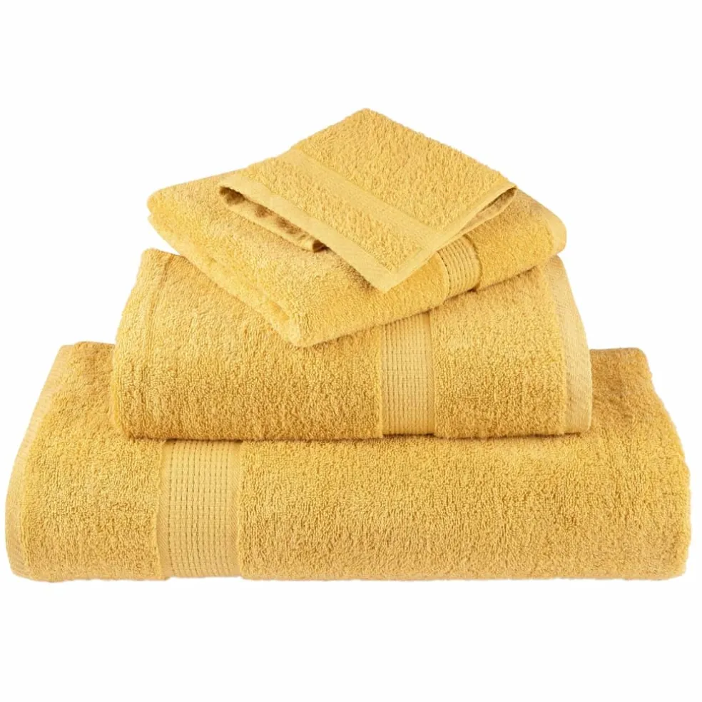 vidaXL 6-delige Handdoekenset SOLUND 600 g/m² goudkleurig