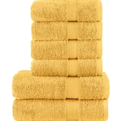 vidaXL 6-delige Handdoekenset SOLUND 600 g/m² goudkleurig