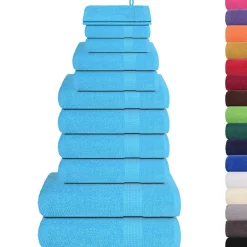 vidaXL 8-delige Handdoekenset SOLUND 600 g/m² turquoise