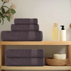 vidaXL 6-delige Handdoekenset FROGN 360 g/m² antraciet